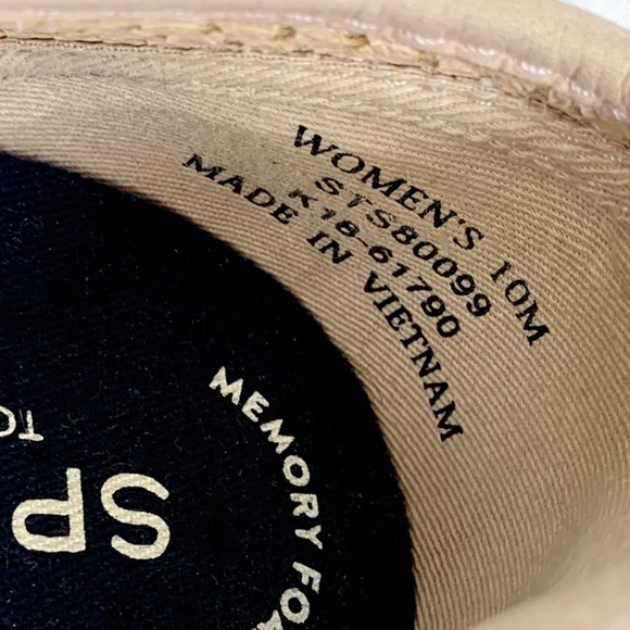 Sperry Top Siders W 10 Blush Seaside Perforated Slip On Sneakers Memory Foam - Picture 6 of 11